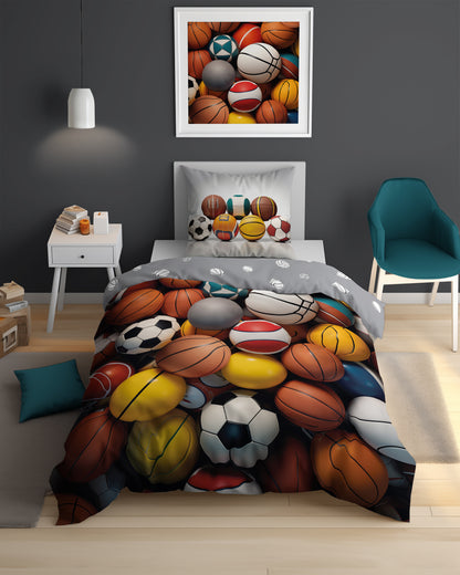 Basketball Dekbedovertrek 140x200 Polyester 2in1 GLOW IN THE DARK