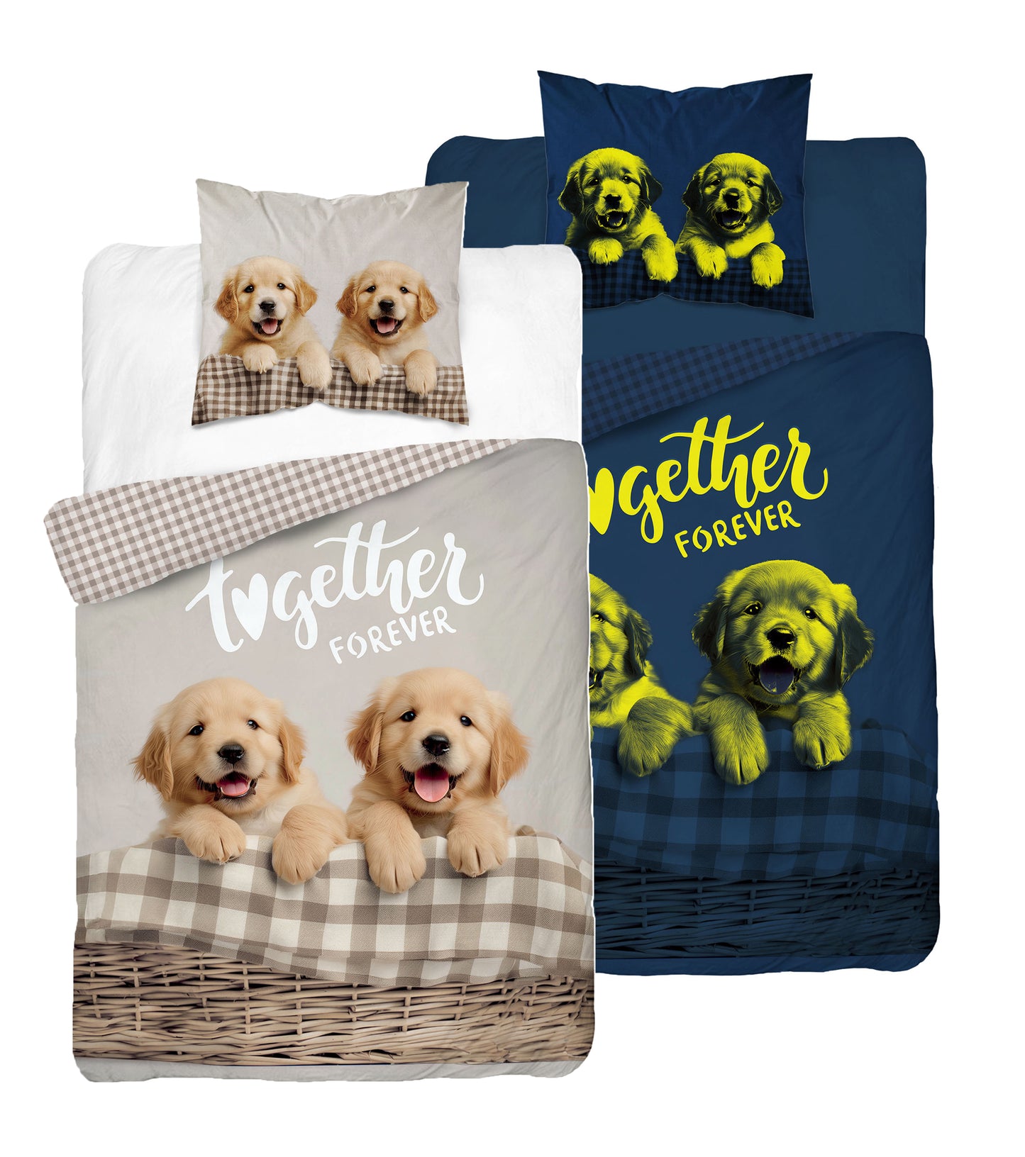 Golden Retriever Puppy Hond Dekbedovertrek 140x200 Katoen 2in1 GLOW in the DARK (Copy)