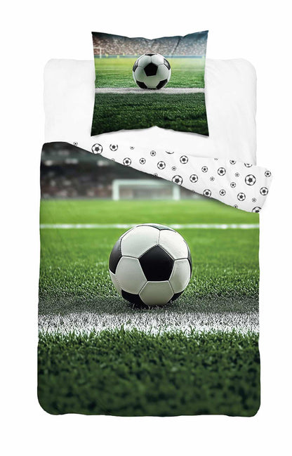 Voetbal Dekbedovertrek 140x200 Duurzaam Katoen 2in1
