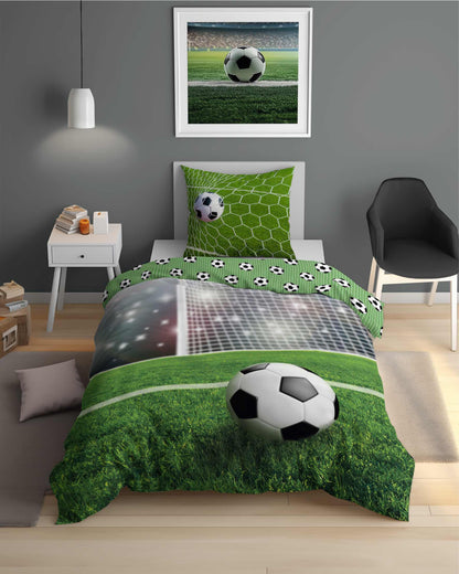 Voetbal Dekbedovertrek 140x200 Duurzaam Katoen 2in1