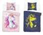 Unicorn Eenhoorn Dekbedovertrek 140x200 Glow in the Dark 2in1 Katoen