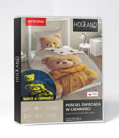 Teddy Bear dekbedovertrek 140x200 Duurzaam Glow in the Dark 2in1