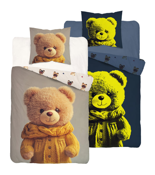 Teddy Bear dekbedovertrek 140x200 Duurzaam Glow in the Dark 2in1