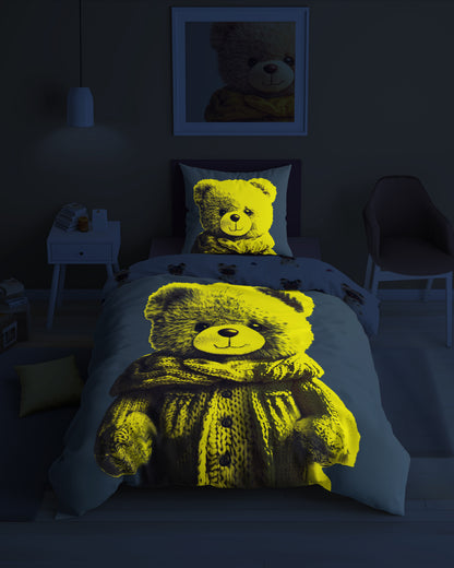 Teddy Bear dekbedovertrek 140x200 Duurzaam Glow in the Dark 2in1