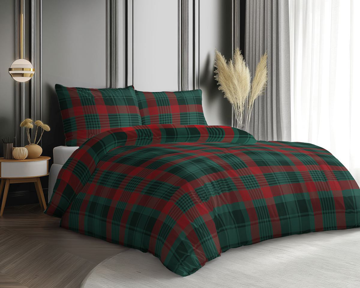 Kerst Dekbedovertrek Ruiten Christmas 220x200cm Kussensloop 70x80cm Katoen