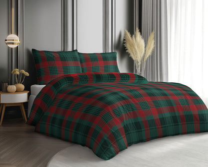 Kerst Dekbedovertrek Ruiten Christmas 220x200cm Kussensloop 70x80cm Katoen