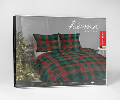 Kerst Dekbedovertrek Ruiten Christmas 220x200cm Kussensloop 70x80cm Katoen