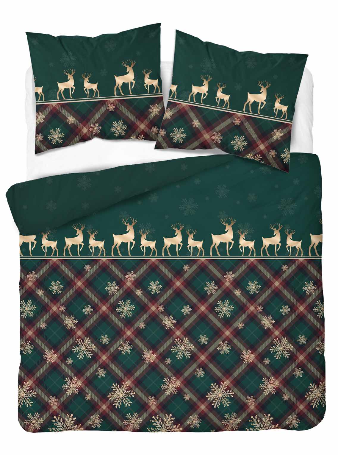 Kerst Dekbedovertrek Christmas 220x200cm Kussensloop 70x80cm Katoen