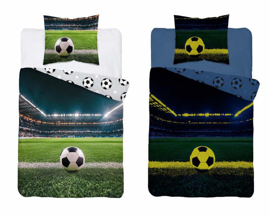 Voetbal Dekbedovertrek Glow in the Dark 140x200 Duurzaam 2in1 Katoen