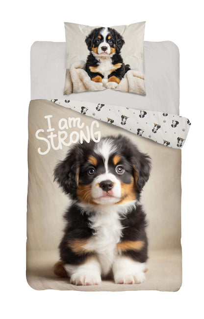 Berner Sennenhond Puppy Hond Dekbedovertrek 140x200 Duurzaam Katoen 2in1