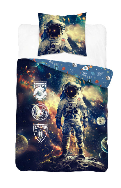 Astronaut Dekbedovertrek Ruimtevaart 140x200 cm 2in1 Katoen Duurzaam