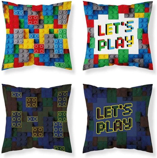 Bricks Game sierkussen 40x40cm INCL vulling 2in1  Glow in the Dark