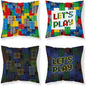 Bricks Game sierkussen 40x40cm INCL vulling 2in1  Glow in the Dark