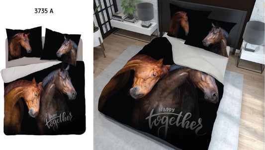 Paard Dekbedovertrek Tweepersoons 220x200 2in1 Duurzaam 3D Effect