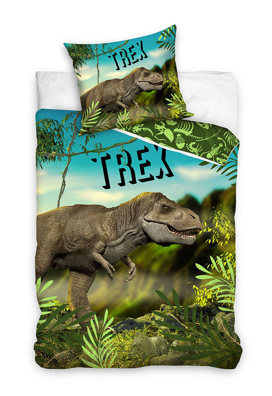 Dinosaurus Dekbedovertrek 140x200 2in1 Duurzaam Katoen