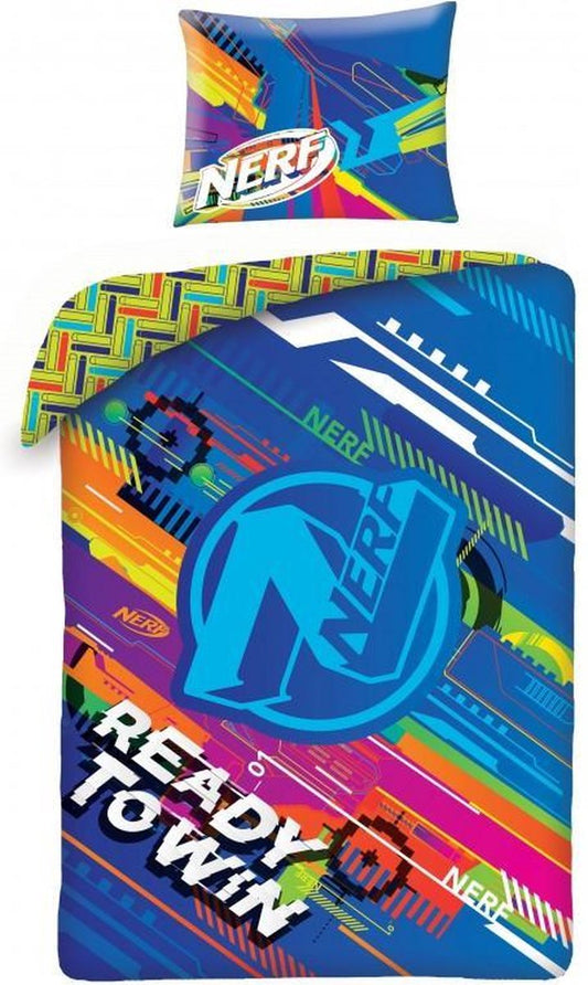 Nerf Dekbedovertrek 140x200 2in1 incl tasje Duurzaam Katoen