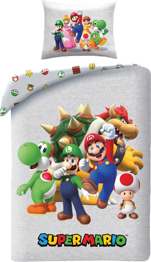 Super Mario Dekbedovertrek 140x200 2in1 Duurzaam Polyester