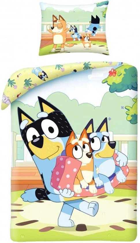Bluey Dekbedovertrek 140x200 Eenpersoons Duurzaam 2in1 Katoen