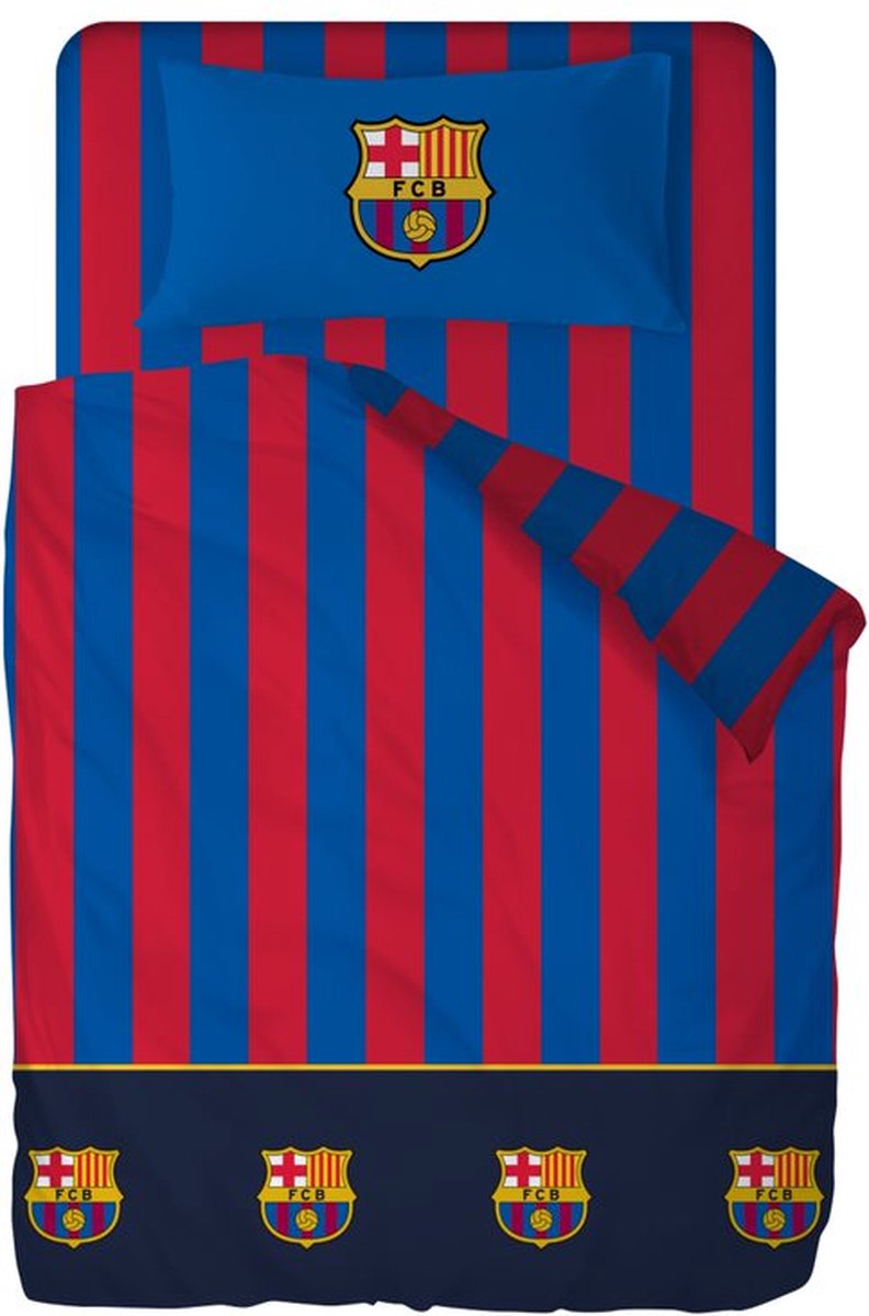 FC Barcelona Dekbedovertrek 240x220 Duurzaam Polykatoen Lits Jumeaux