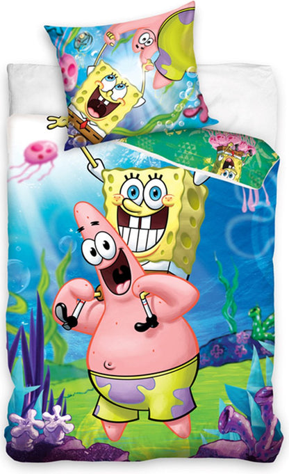 SpongeBob Dekbedovertrek 140X200 Katoen 2in1 Duurzaam