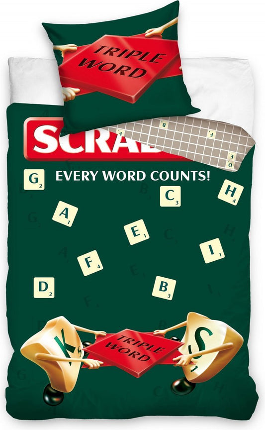 Scrabble Dekbedovertrek 140X200 2in1 Duurzaam Katoen