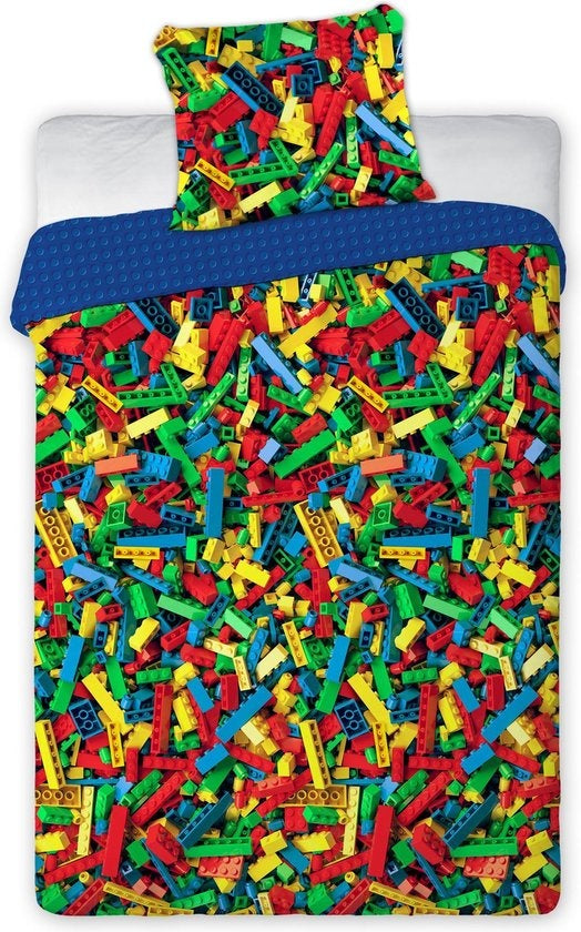 Blokken Bricks Dekbedovertrek 140x200cm Katoen Duurzaam 2in1