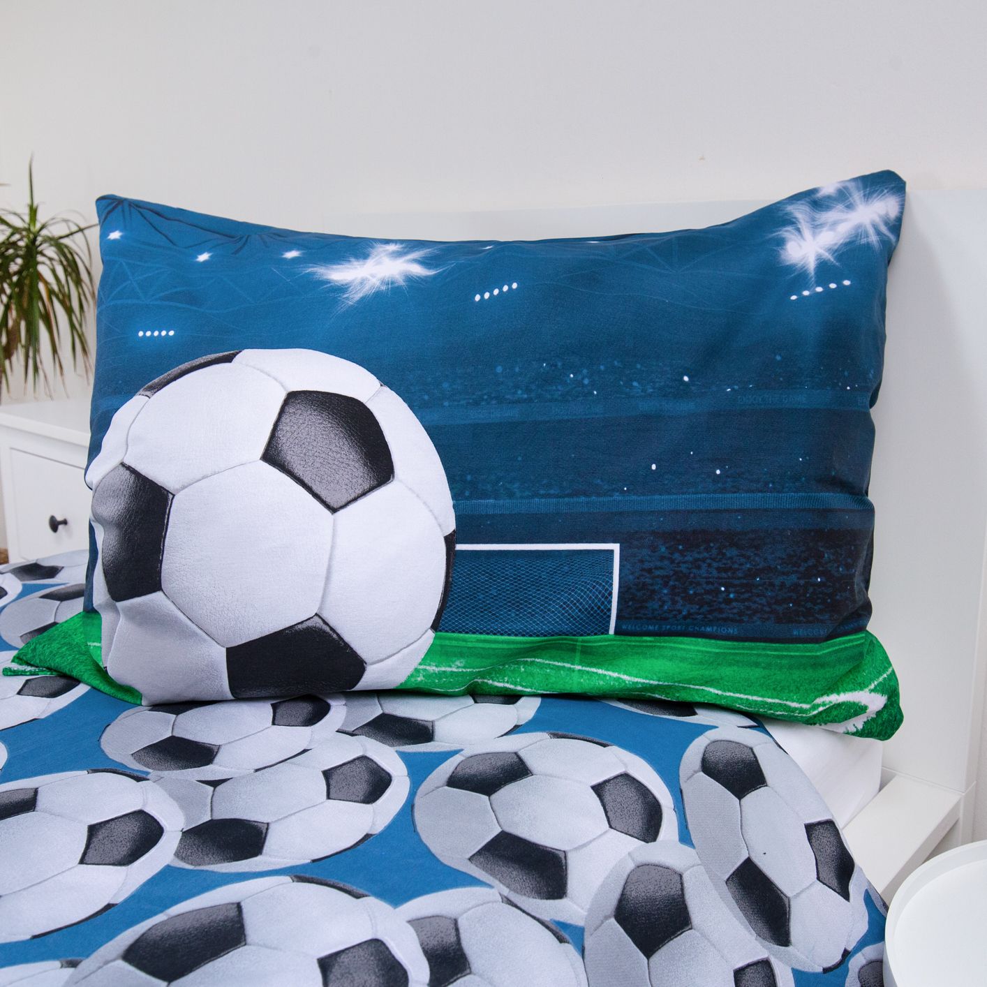 Voetbal Dekbedovertrek 140x200 Duurzaam Katoen 2in1