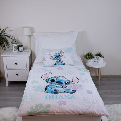 Disney Lilo Stitch Dekbedovertrek 100x135 2in1 Duurzaam Ohana Wit