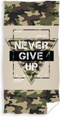 Camouflage Handdoek 70x140 Katoen Never Give Up