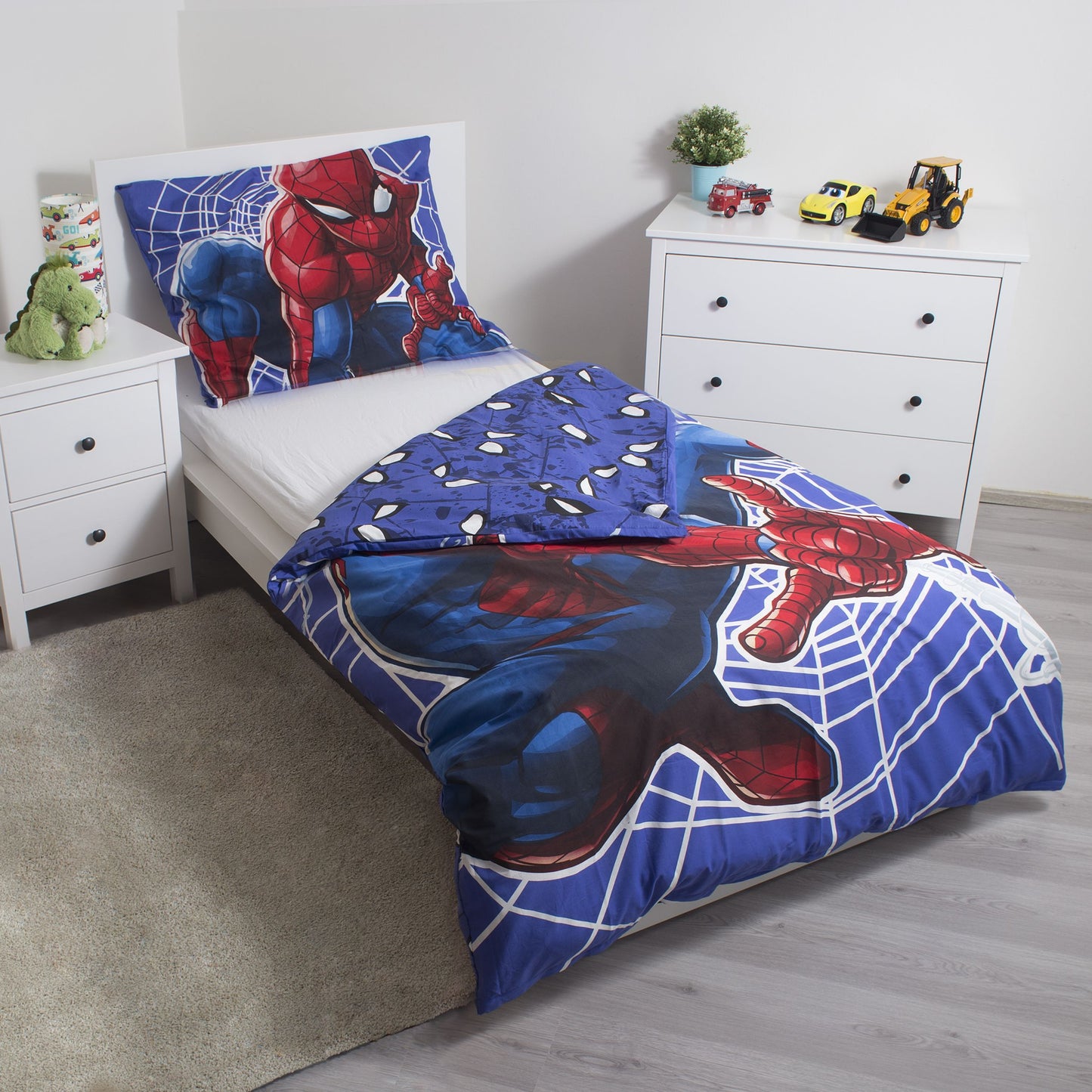 SpiderMan Dekbedovertrek 140x200 cm Duurzaam 2in1 Glow in the Dark