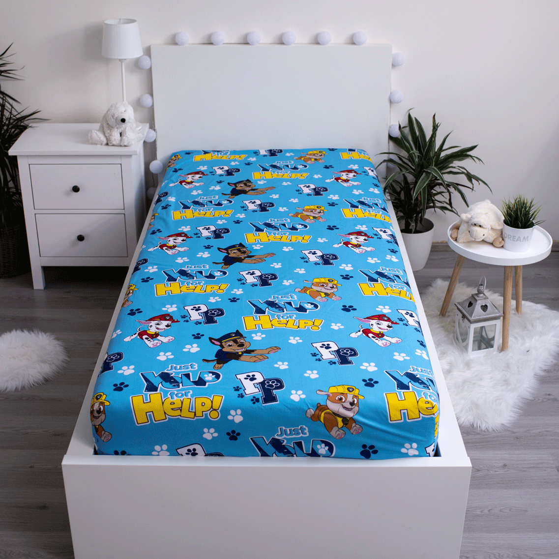 Paw Patrol Hoeslaken 90x200 Duurzaam Katoen Help