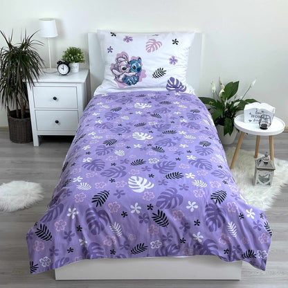 Disney Lilo Stitch Eenpersoons Dekbedovertrek 140x200 cm Katoen 2in1 Duurzaam
