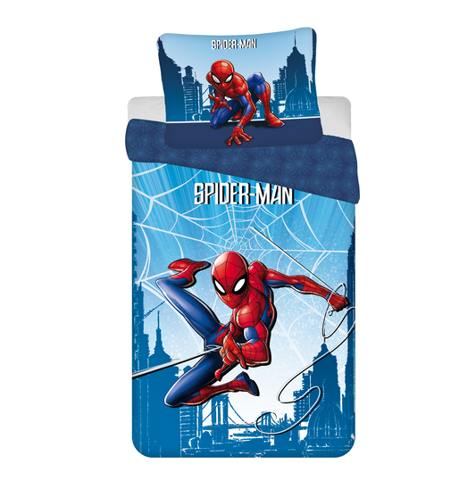 SpiderMan Dekbedovertrek Spidey 140x200  Duurzaam Katoen Blauw
