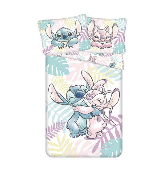 Stitch Lilo Dekbedovertrek 140x200 Duurzaam Polykatoen 2in1 Blaadjes