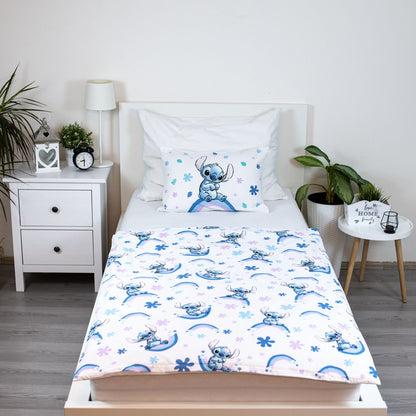 Disney Lilo Stitch Dekbedovertrek 100x135 2in1 Duurzaam Ohana Wit