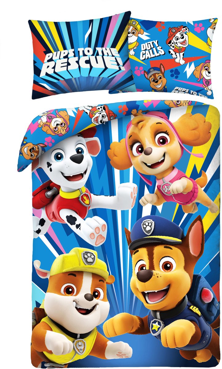 PAW Patrol Dekbedovertrek 140x200 2in1 Duurzaam KATOEN