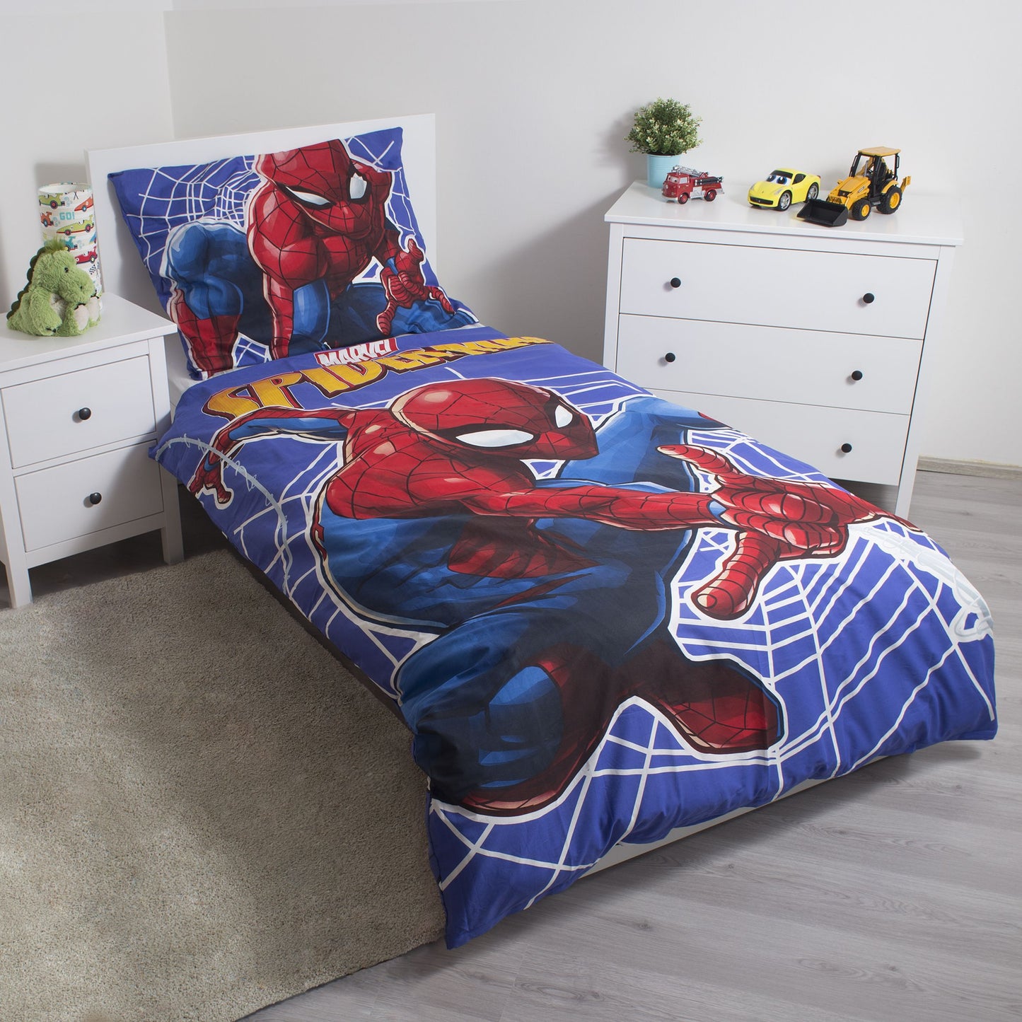 SpiderMan Dekbedovertrek 140x200 cm Duurzaam 2in1 Glow in the Dark
