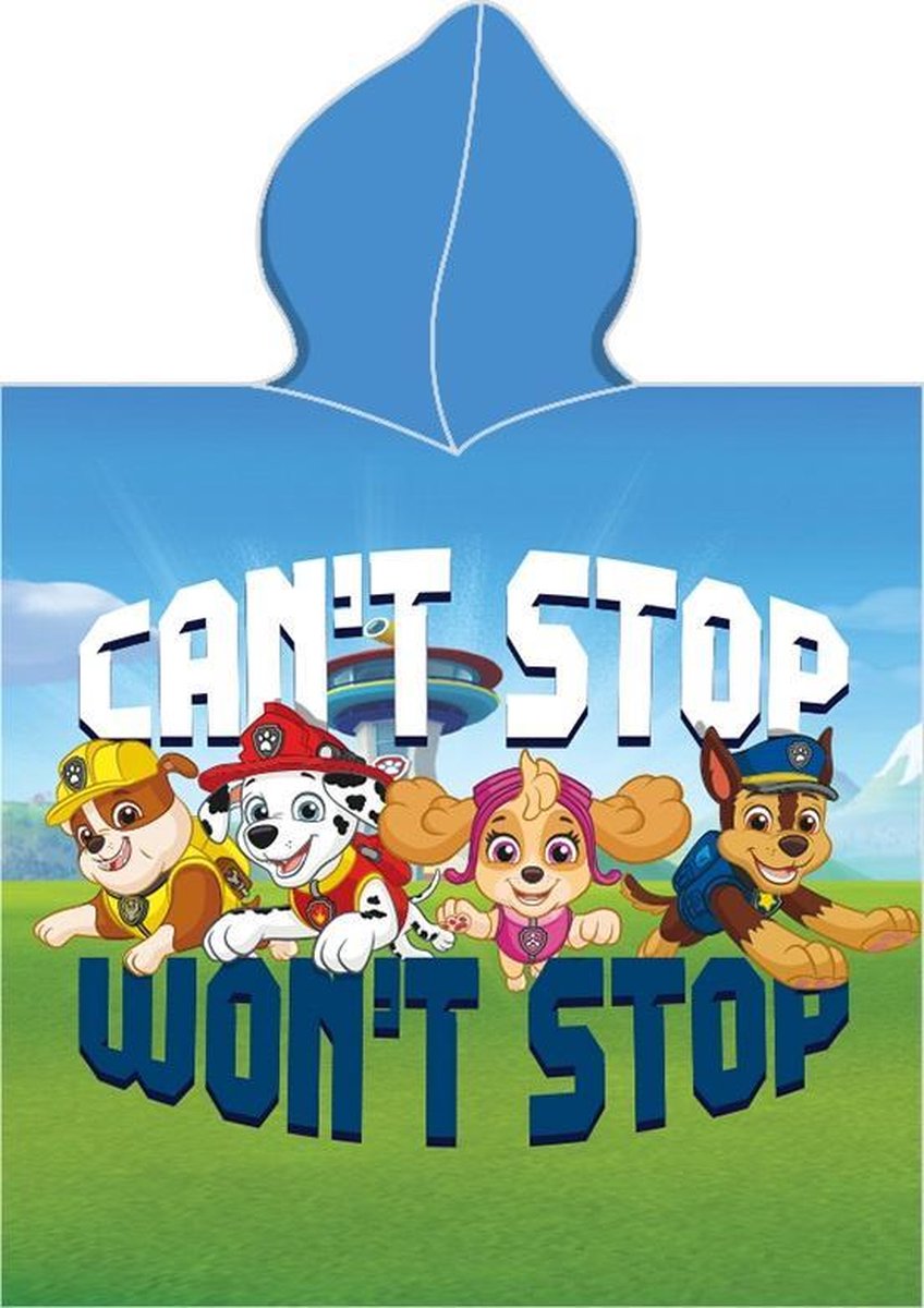 Paw Patrol Poncho 50x115 Katoen Duurzaam 2in1