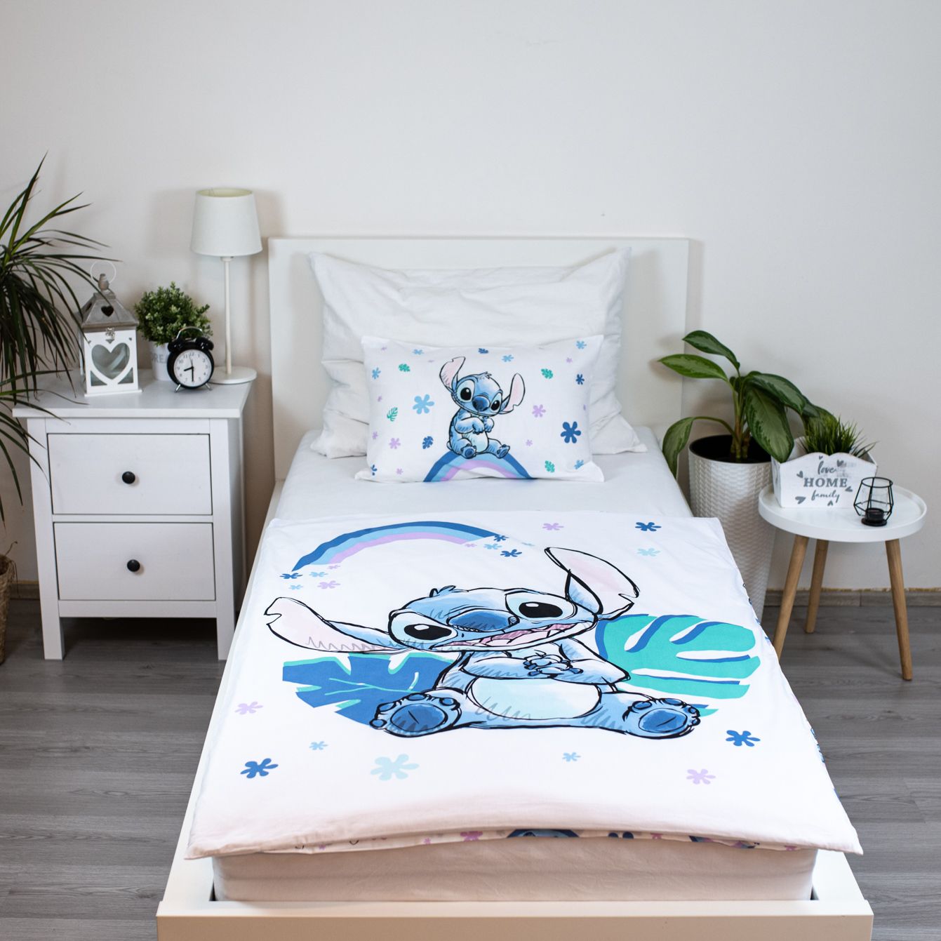 Disney Lilo Stitch Dekbedovertrek 100x135 2in1 Duurzaam Ohana Wit