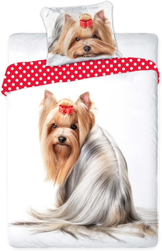 Yorkshire Terrier Hond Dekbedovertrek 140x200 2in1 Duurzaam