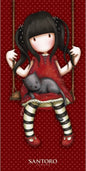 Gorjuss Santoro Handdoek 70x140 Duurzaam Red Girl on Swing