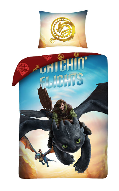 How to Train your Dragon Dekbedovertrek 140x200 2in1 Duurzaam Polyester