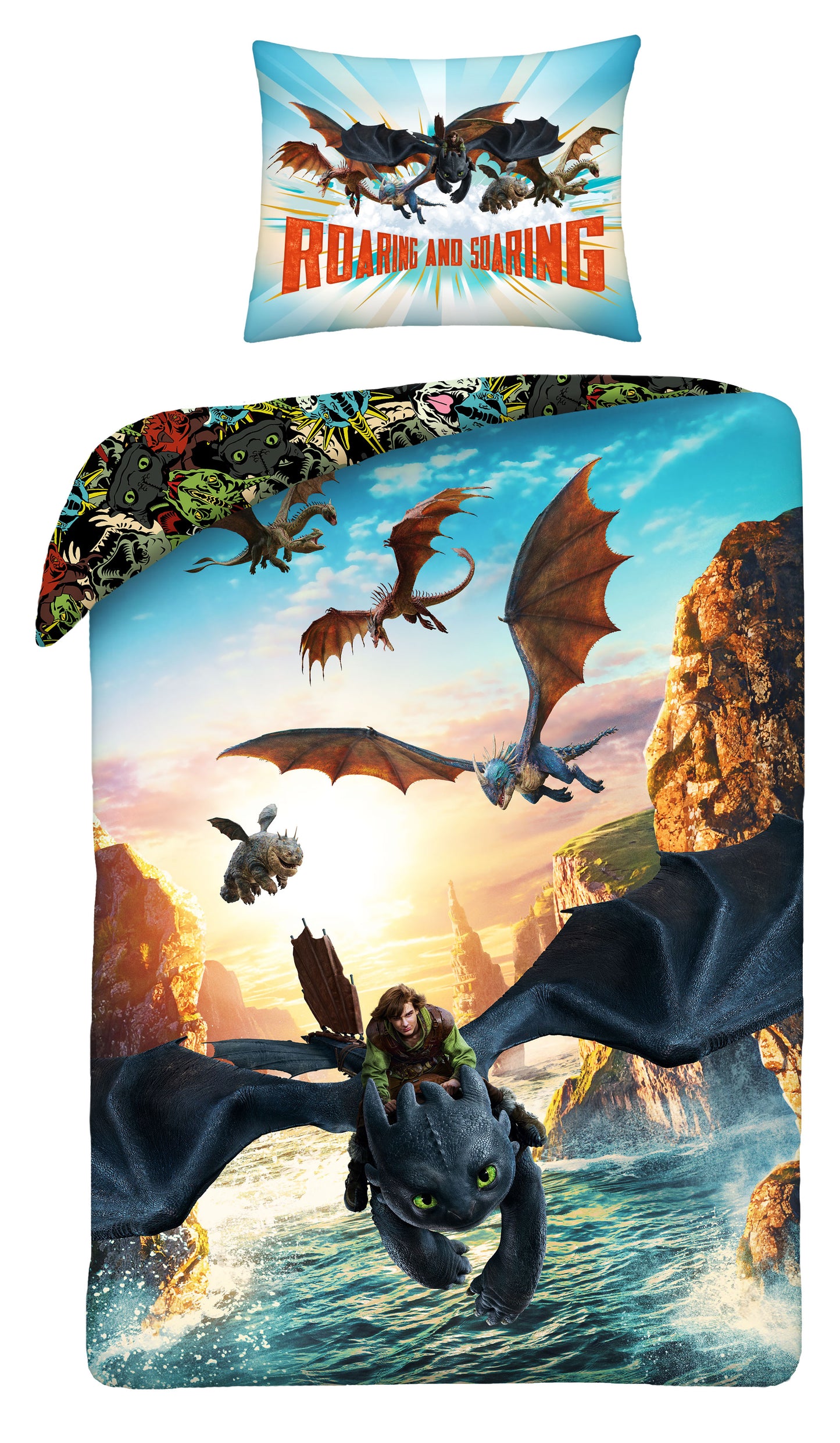 How to Train your Dragon Dekbedovertrek 140x200 2in1 Duurzaam Polyester