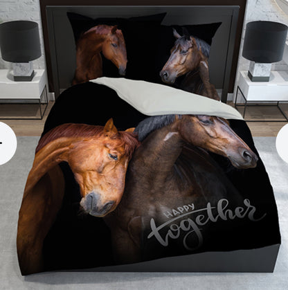 Paard Dekbedovertrek Tweepersoons 220x200 2in1 Duurzaam 3D