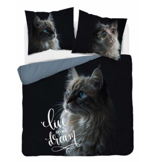 Poes Dekbedovertrek 220x200cm Duurzaam 2in1 Katoen 3D Effect