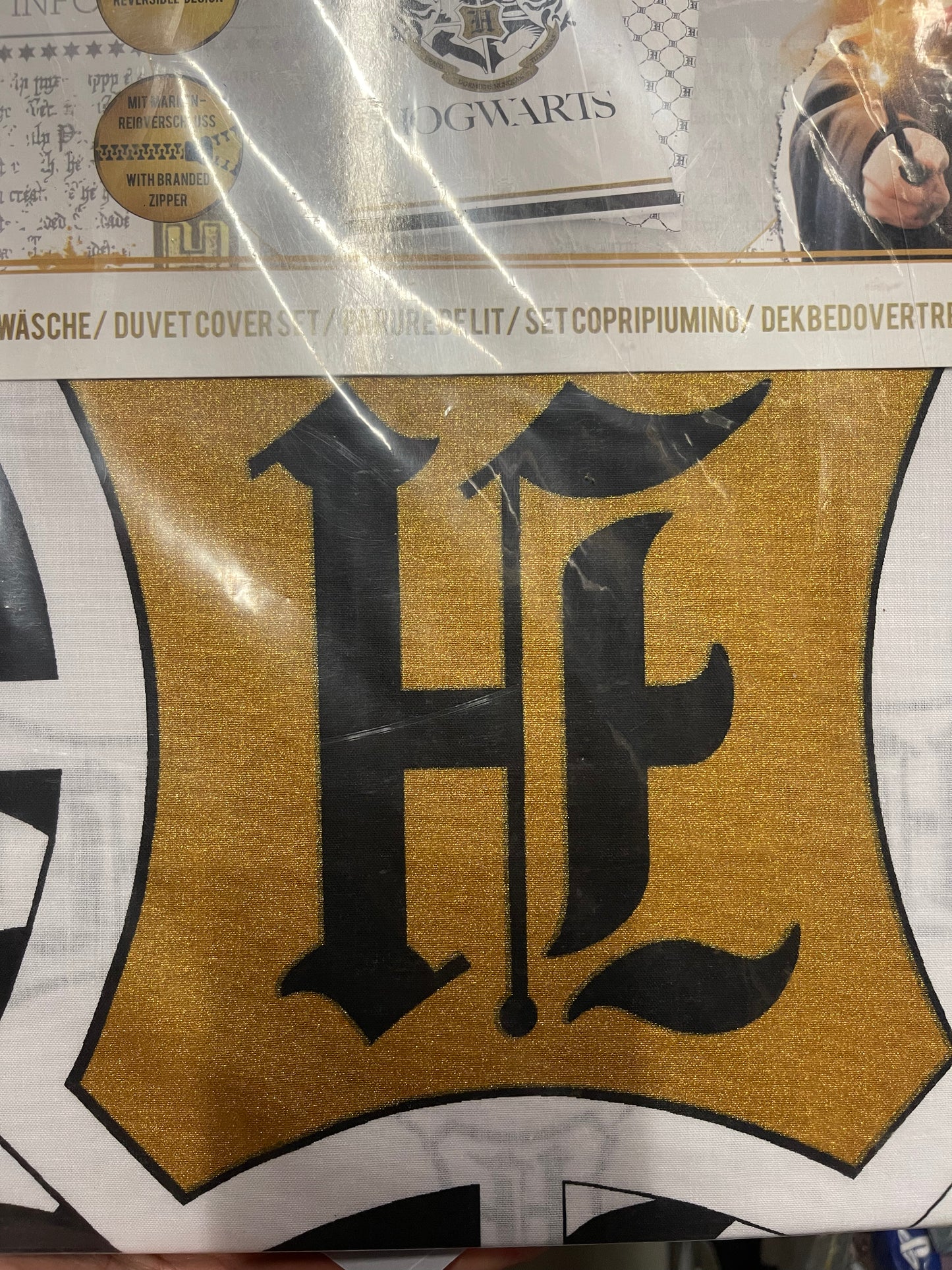 Harry Potter Dekbedovertrek 140x200 Glitter Goud 2in1 Duurzaam