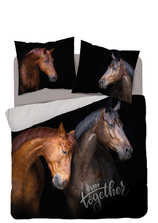 Paard Dekbedovertrek Tweepersoons 220x200 2in1 Duurzaam 3D