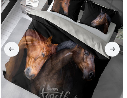 Paard Dekbedovertrek Tweepersoons 220x200 2in1 Duurzaam 3D