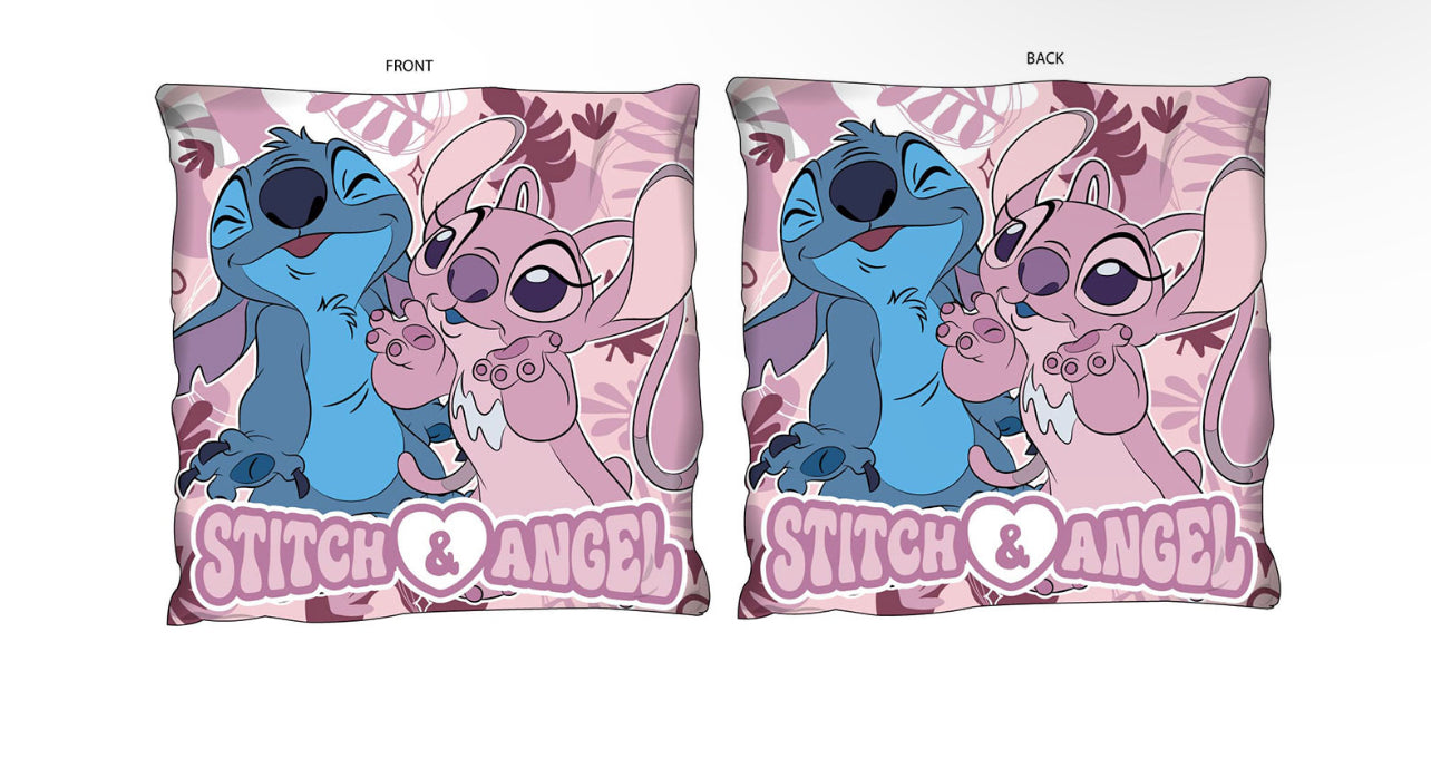 Lilo & Stich Kussen 40x40 Gevuld Duurzaam Roze Velboa