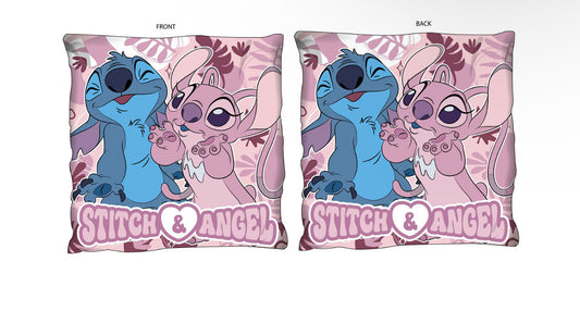 Lilo & Stich Kussen 40x40 Gevuld Duurzaam Roze Velboa
